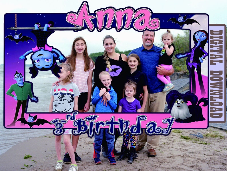 Download Party Supplies Vampirina Birthday Digital File Birthday Party Decorations Vampirina Photo Booth Frame Vampirina Party Kids Decorations Paper Party Supplies