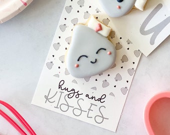Valentine’s Day Cookie Card Mini Cookie Valentine 3.5”x5” Valentine Gift Pun Cute Hugs and Kisses Chocolate For Kids Teachers Printable