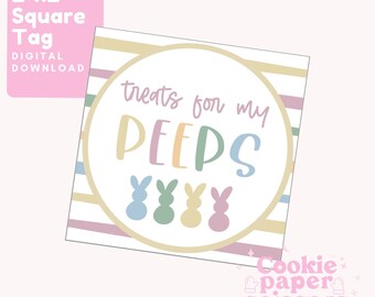Treats For My Peeps Tag - Cookie Tag - Pâques Cookie Tag - Imprimable - Cookie Label - Easter Cookie Label