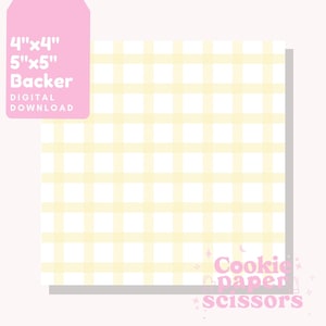 Cookie Backer – Box Backer – Easter - 4&quot;x4&quot; - 5&quot;x5&quot; - Cookie Packaging  -Single Cookie – Digital Download - Printable - Gingham Yellow