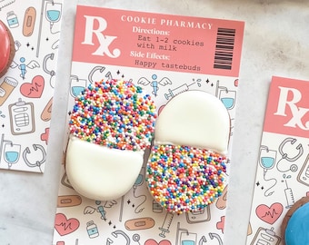 Cookie Rx Card - 3.5"x5" - Appréciation de l'infirmière - Infirmière - Médical - Imprimable - Téléchargement numérique