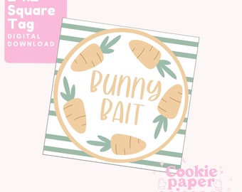 Bunny Bait Tag - Cookie Tag - Pâques Cookie Tag - Imprimable - Cookie Label - Easter Cookie Label