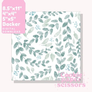 Greenery Backer – 4”x4” - 5”x15” – 8,5”x11” - Cookie Backer – Cookie Verpackung – Cookie Karte – Muttertag – Danke