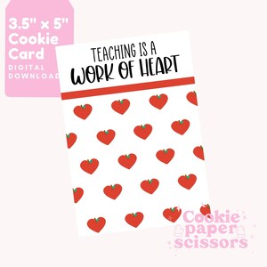 L'enseignement est carte - 3,5"x5" - Cookie Card - Teacher Card - Teacher Cookie Card - Cookie Card Printable - School Cookie Card