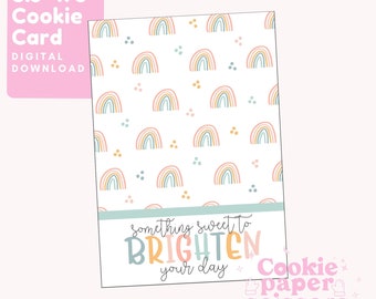 Carte arc-en-ciel – 3,5 "x5" - Carte à biscuits - Carte de remerciement - Enseignant - Infirmière - Carte à biscuits imprimable - Étiquette à biscuits - Appréciation - Fête des mères