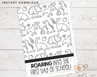 First Day of School Cookie Card – 3.5”x5” – Back to School - Teacher – Student – Gift – Packaging – Printable – Digital Download