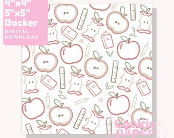 Apple Backer – 4"x4" - 5”x5” – Cookie Packaging – Cookie Card – School – Teacher – Student – Appreciation - Printable