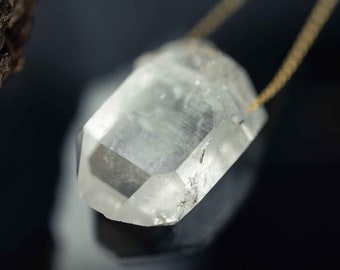 Thread quartz cluster with gold-plated or silver 925 chain / forest lights natural stone raw stone crystal