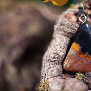 Pendente in sardonice con catena in argento 925 / Forest Lights / Pietra preziosa Sarder Onyx / 742