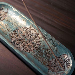Porta incenso in legno Mandala di Waldesleuchte / Meditazione e pulizia / Confezionamento sostenibile. 601