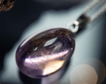 Enchanting genuine Ametrine with 925 silver chain / forest lights / gemstone spiritual pendant / rare Amecitrin Citrine Amethyst