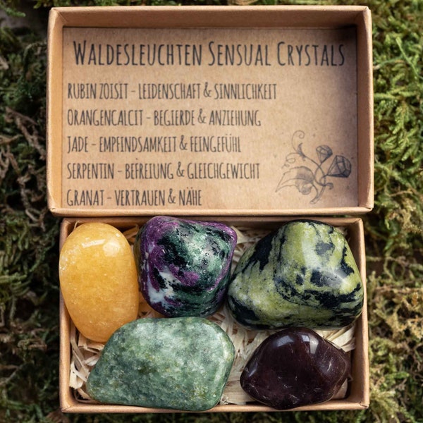 Sensual Crystals Waldesleuchten / Sinnlichkeit & Leidenschaft / Box Set mit speziell zusammengestellten Edelsteinen