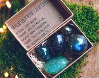 Calm Crystals Forest Lights / Rest & Sleep Gift / Box Set with specially selected gemstones