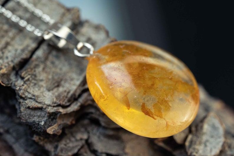 Guérisseur doré avec chaîne en argent 925 / lumières forestières bijoux naturels / cristal spirituel image 3