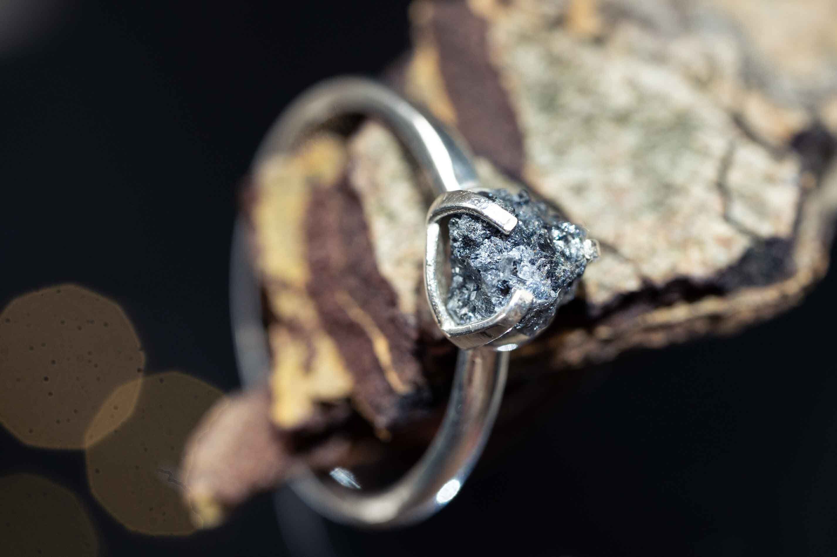 Bague diamant Bague en argent 925 avec vrai diamant brut naturel lumieres forestieres bijoux naturels commerce equitable Etsy France