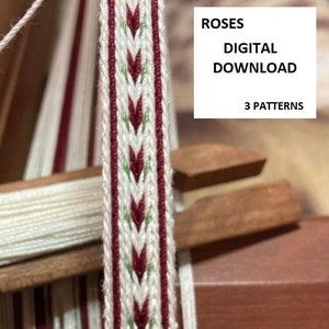 Simple Roses - 3 Tablet Weaving Patterns - PDF Digital Download - English Only