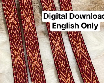 Tablet Weaving Pattern - 28 Cards - Digital File Pattern - Instant Download - English Only
