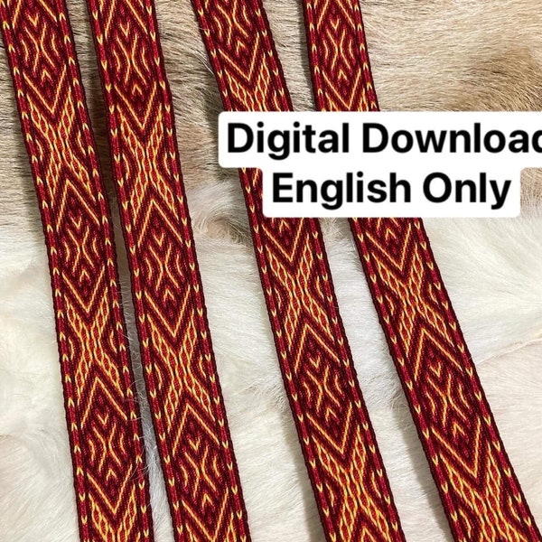 Tablet Weaving Pattern - 28 Cards - Digital File Pattern - Instant Download - English Only