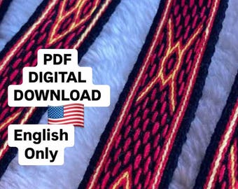 Tablet Weaving Pattern - Belt #5 - Digital File Pattern - Instant Download - English Only