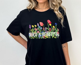 Wildflower Graphic T-Shirt, Free Spirit, Botanical Tee