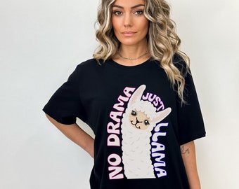 No Drama Llama Unisex T-Shirt, Funny Graphic Tee