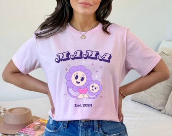 Mama Est. 2024 T-Shirt, New Mom Gift, Pregnancy Announcement