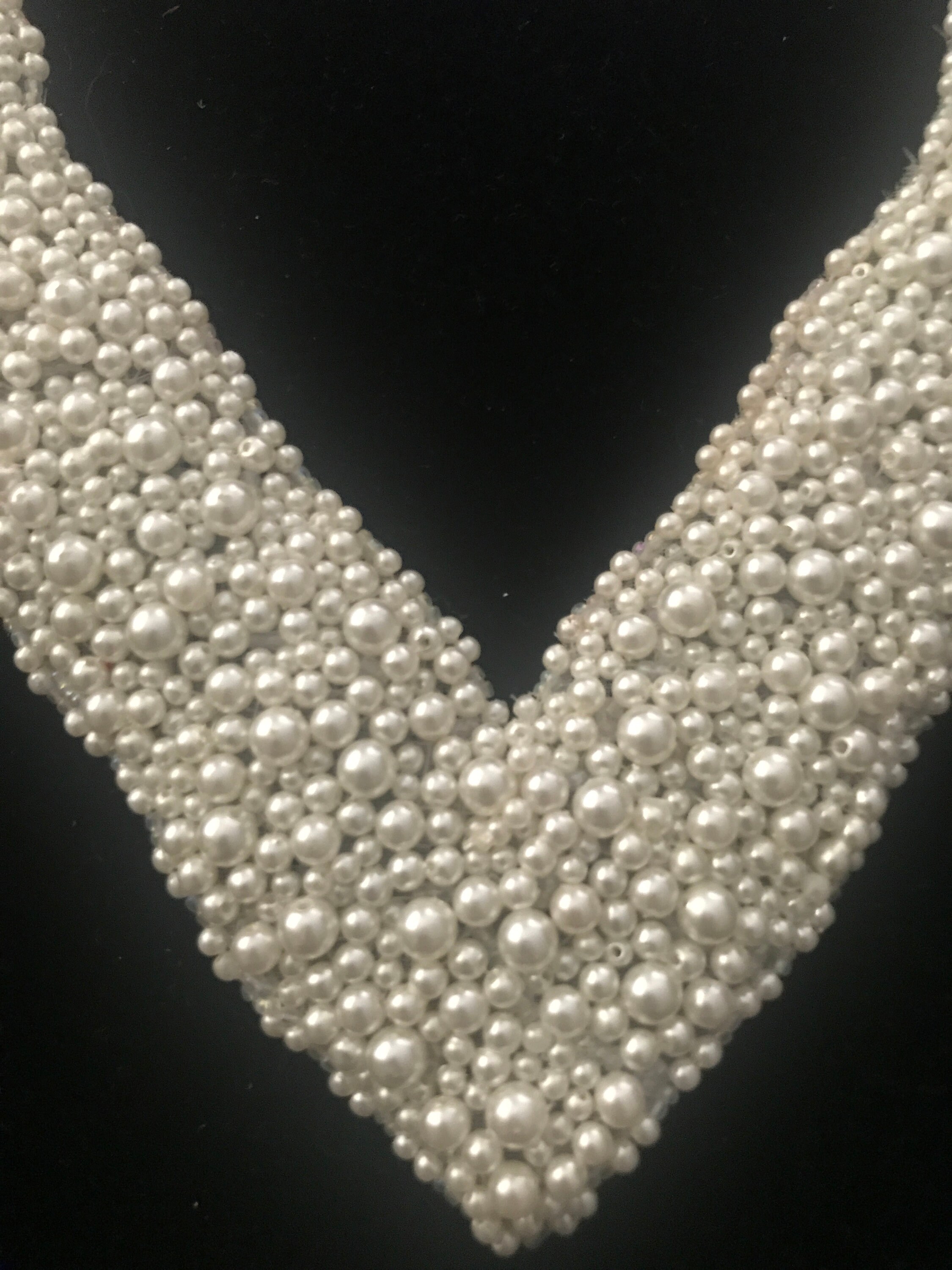 Vintage hand sew pearl neckline appliqué Etsy