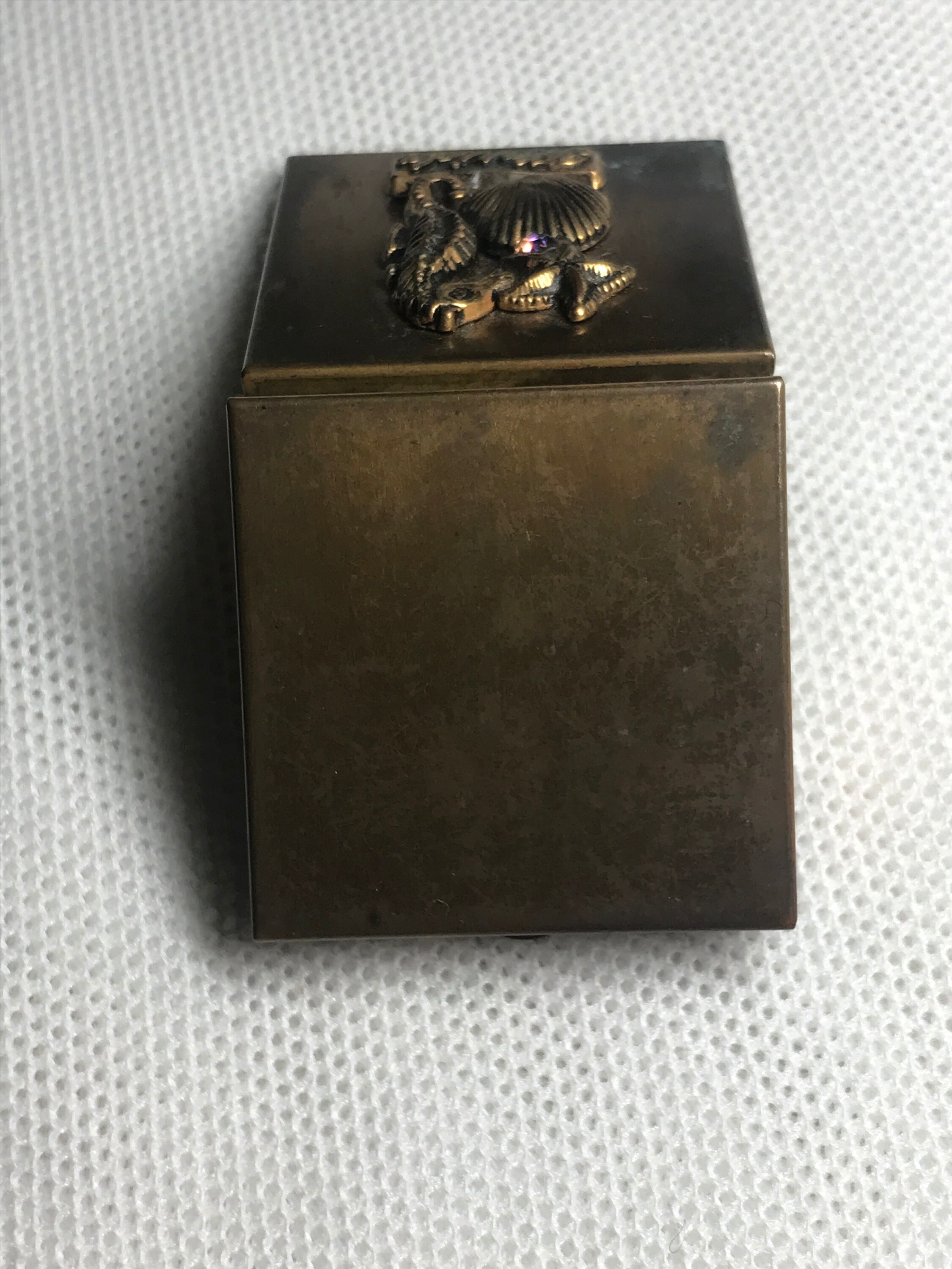 Vintage Brass Pill Box Florida Etsy