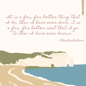 A Tale of Two Cities-inspired - DIGITAL DOWNLOAD - Paris - Dover - Quote - Charles Dickens