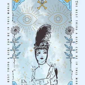 The Great Gatsby-inspired - Blauw - Tarot - Kaart - Bookish - DIGITALE DOWNLOAD - Beautiful Little Fool