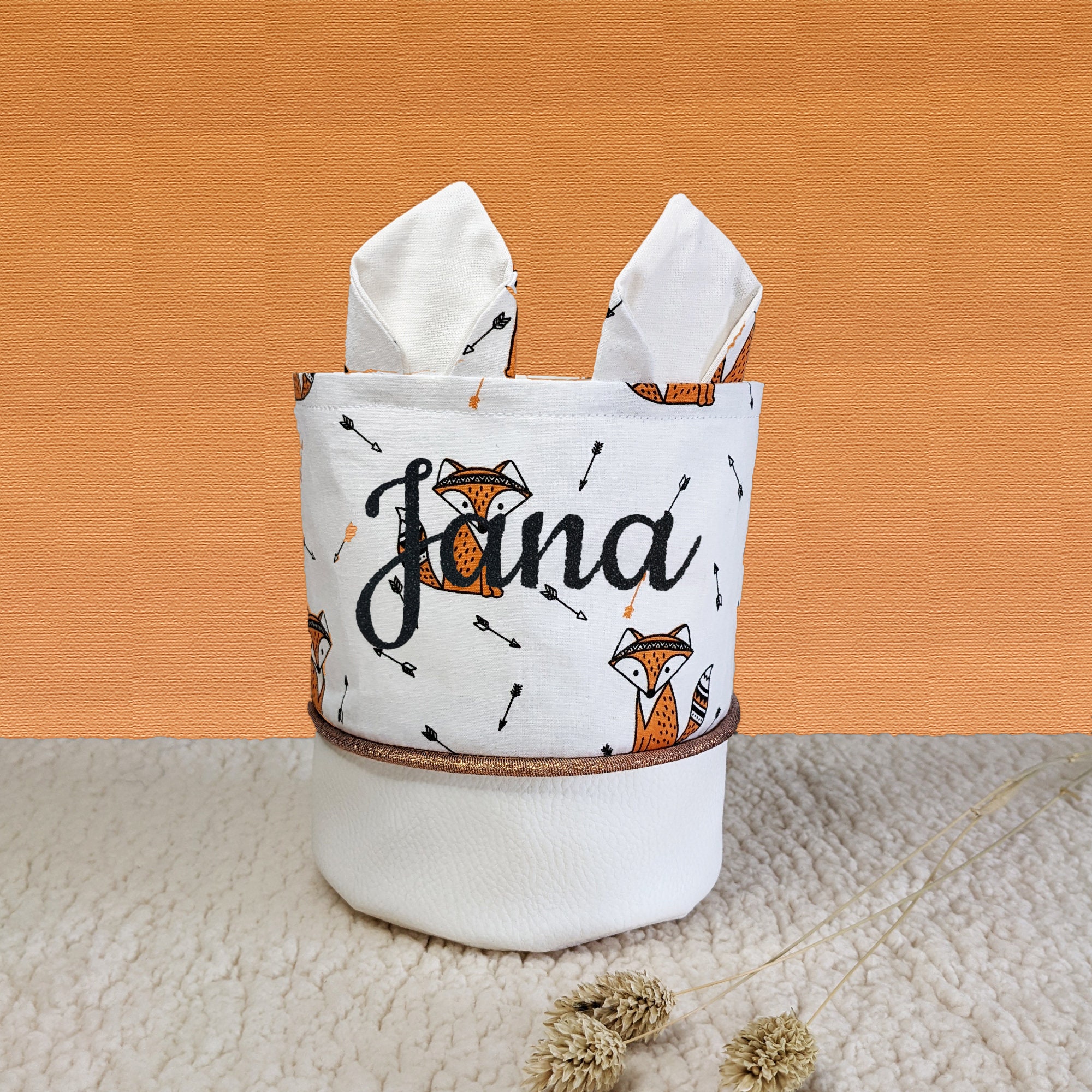 Panière de Rangement Ronde Renards et Oreilles Renards