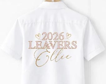Personalised School Leavers Iron on Transfer, bow leavers, 2026 leaver