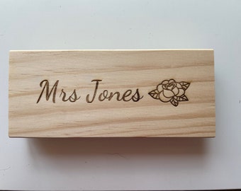 Personalised Whiteboard Eraser. Engraved teacher gift