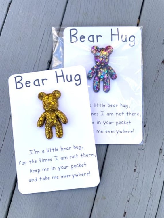 Handmade Resin Bear Hug Token: Pocket Mental Well-being Gift