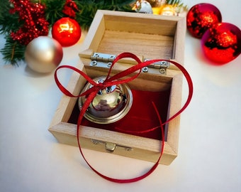Believe Box, Santa Bell, first gift of Christmas, Engraved Gift Box, Christmas Bell, Polar Express