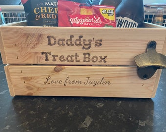 Treat box, crate hamper, treat hamper, wooden hamper, personalised hamper