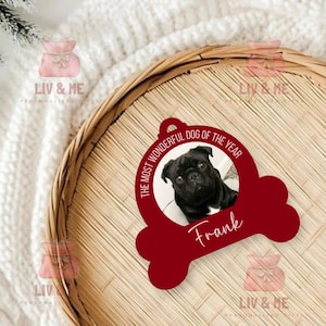 Personalised Dog Bauble, christmas tree decoration, dog gift, dog christmas, dog tree decoration, pet christmas gift