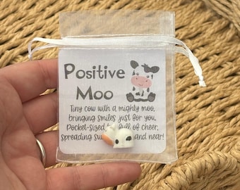 Mucca portafortuna, mucca positiva, mucca originale, regalo di classe, regalo per insegnanti, regalo di fine anno, mucca da tasca, portafortuna