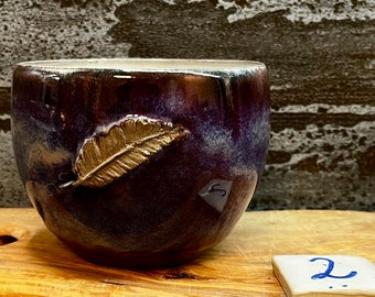 Ceramic mug "Feather" Handmade