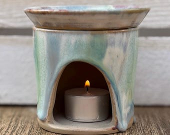 Handgemaakte keramische geurlamp | Unieke aromalamp | Theelichthouder voor etherische oliën | Decoratief cadeau voor de woonkamer