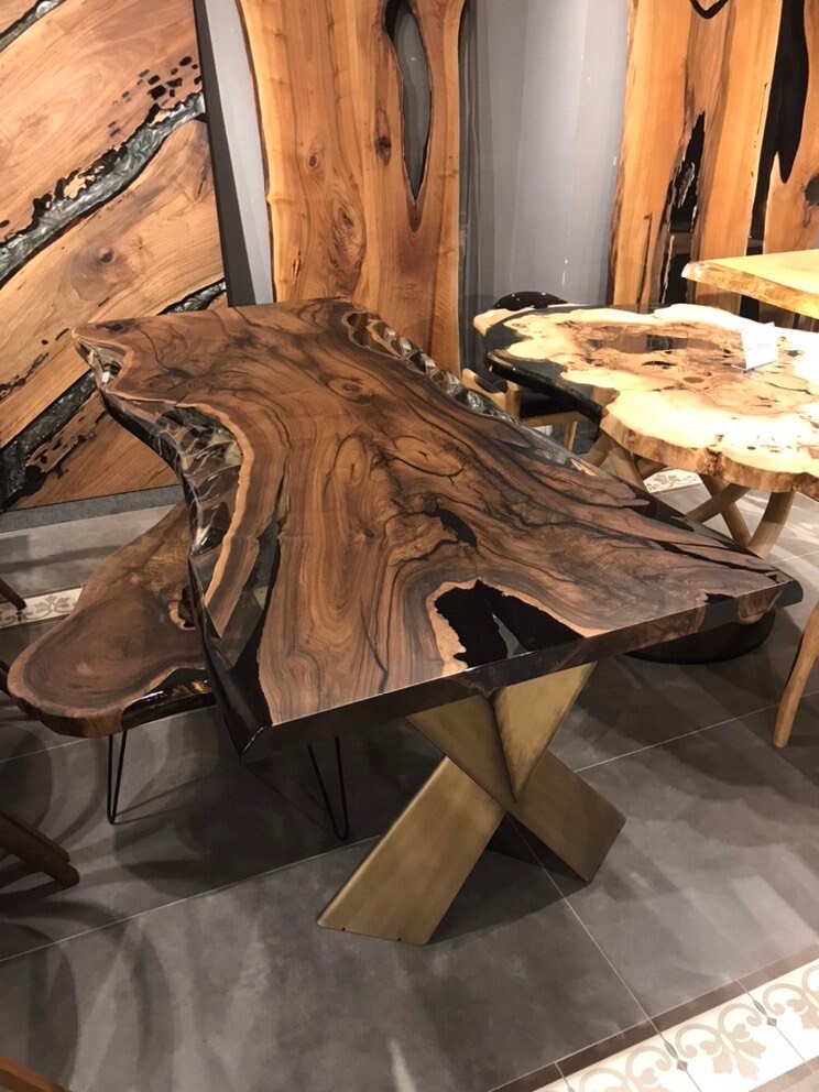 Epoxy Tables - Clear Epoxy Resin Table Top - Live Edge Table by Tinella  Wood