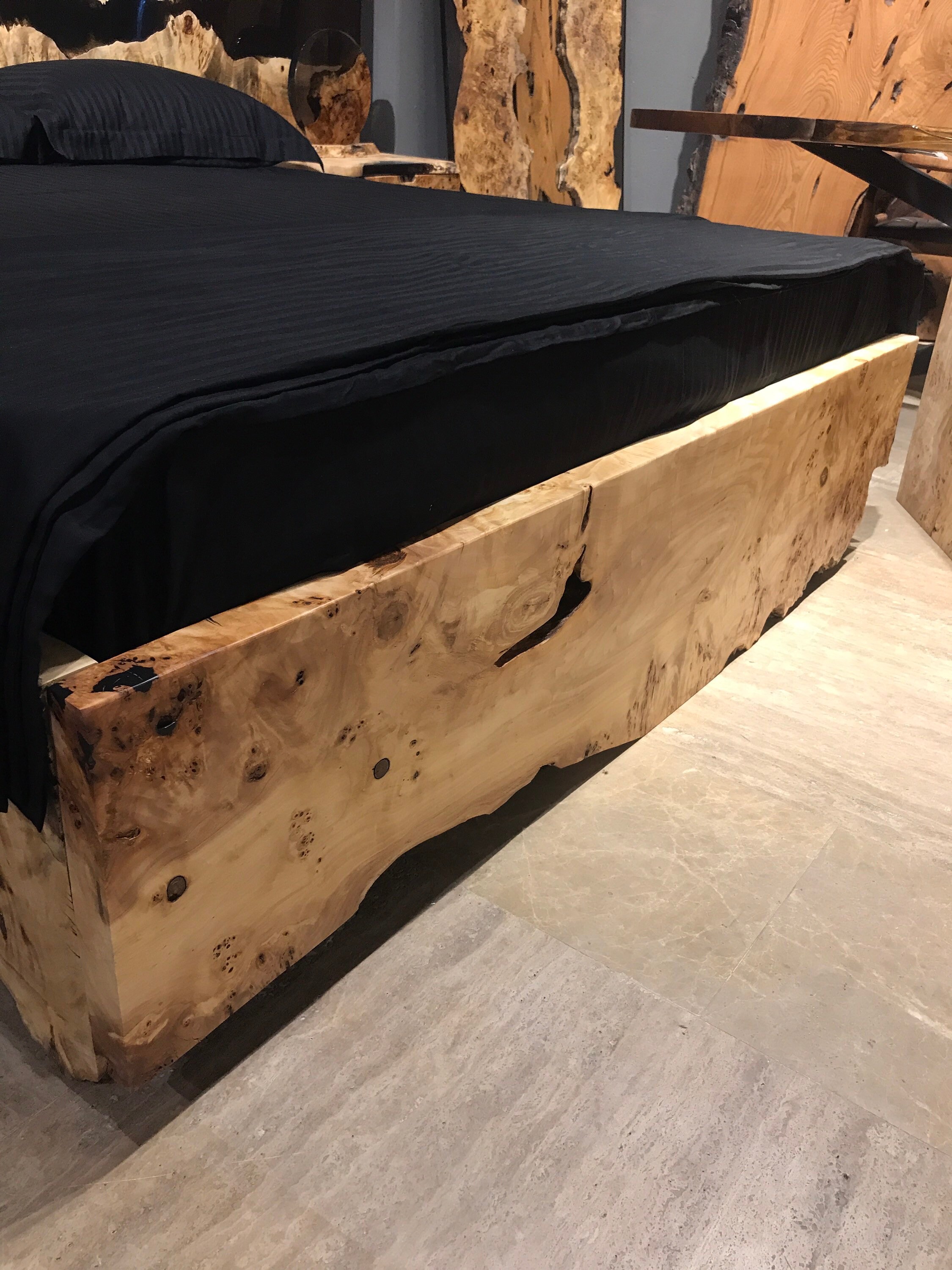 Luxury Epoxy Headboard Bedroom Set Maple Burl Wood Epoxy Resin Etsy