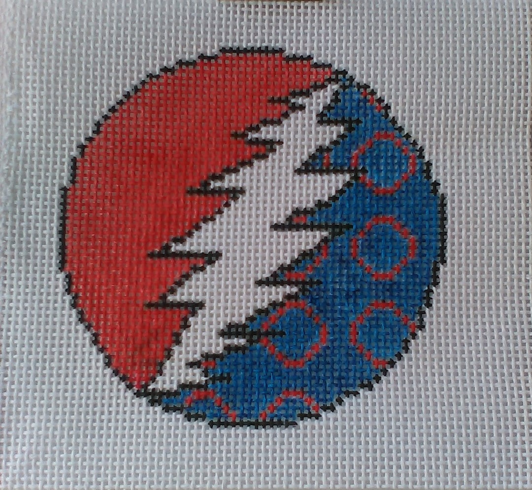 Grateful Dead Phish Donut Lightning Bolt Needlepoint Canvas Etsy