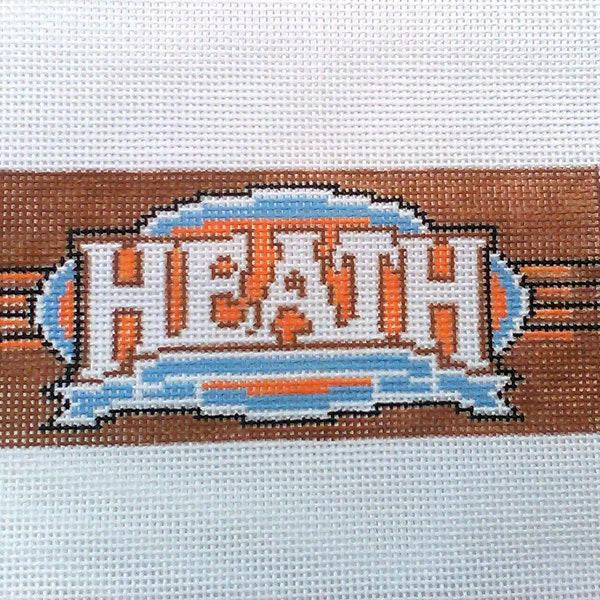 Heath Bar on Needlepoint Canvas, 13 Mesh, appx 3 x 6"