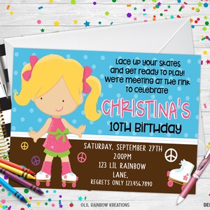 021 | Roller Skating Party Invitation & Thank You Card