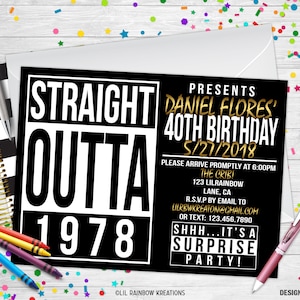 940-02 | Straight Outta Party Invitation