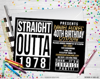 940-02 | Straight Outta Party Einladung