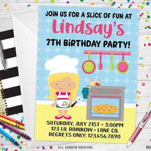 416 | Convite para festa do Little Chef e cartão de agradecimento