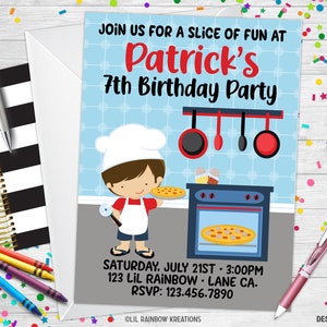 417 | Convite para festa do Little Chef e cartão de agradecimento
