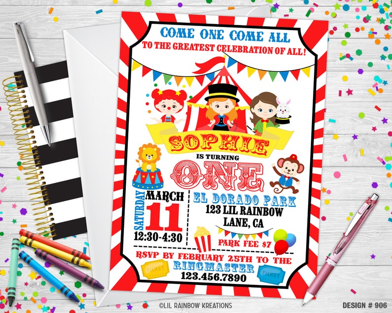 906 Circus Party Invitation